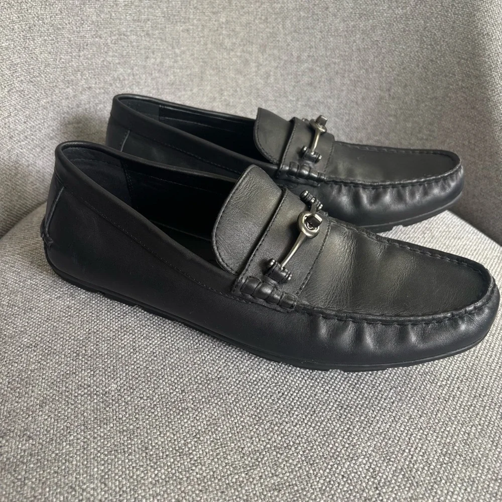 COACH Mott Driver Leather Loafer Moccasin Slip-on Black Men’s Size 8.5D‎